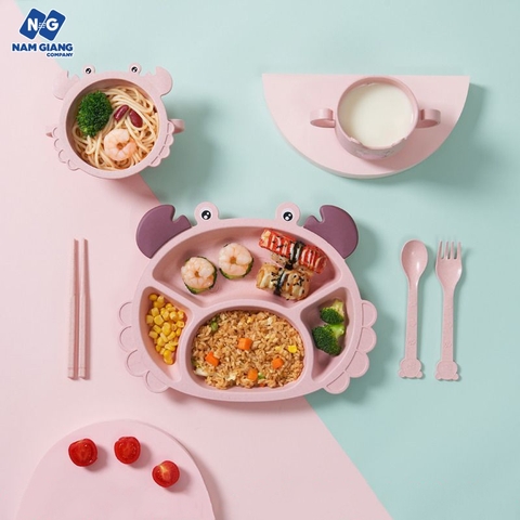 Sét đồ dùng ăn dặm hình cua 6 món