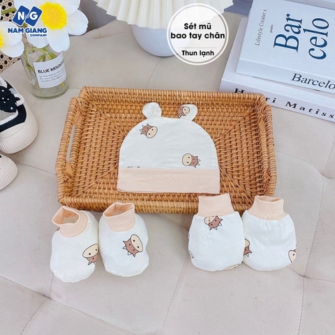Sét mũ bao tay chân thun lạnh DB BABY