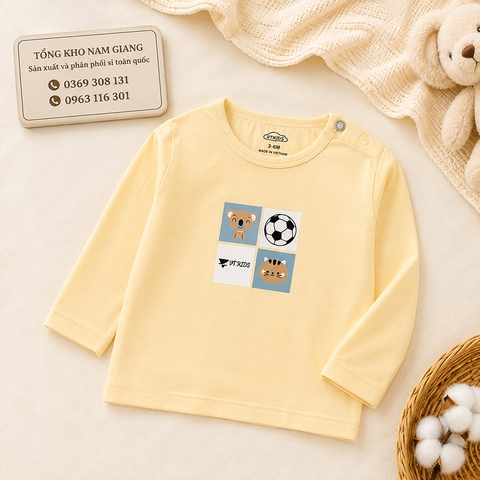 Áo dài sơ sinh Petit VTKids cài vai VTAD8