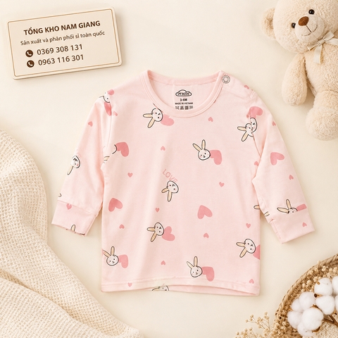 Áo dài sơ sinh Petit VTKids cài vai VTAD9