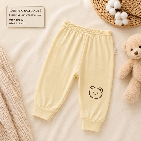 Quần dài sơ sinh thun lạnh VTKids đáp đũng VTQD4