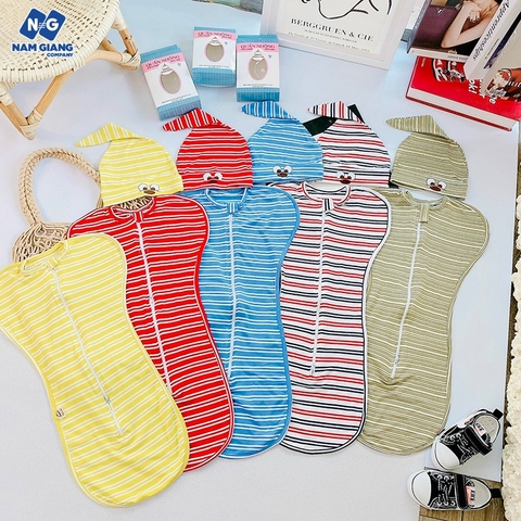 Ủ nhộng (kén chũn) kèm mũ có khóa kéo minh đức thun lạnh