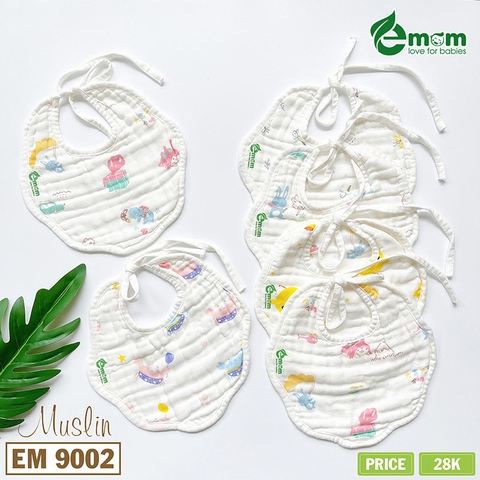 Yếm xô muslin EMOM tròn dây