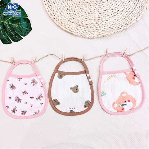 Yếm xô tròn nhí boona vải muslin