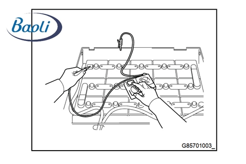 Hệ thống pin trên xe nâng điện Toyota 8FBN15 – Hướng dẫn kỹ thuật và tiêu chuẩn bảo dưỡng