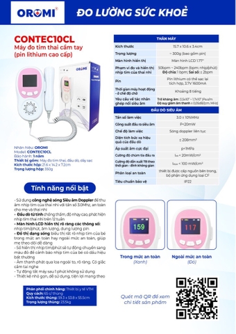 Máy nghe tim thai cầm tay CONTEC10CL - OROMI