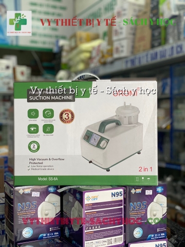 Máy hút dịch 1 bình có tích hợp xông khí dung SS-6A