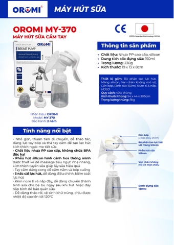 Máy Hút Sữa Cầm Tay OROM MY-370