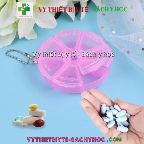 Hộp chia thuốc tròn ( mầu ngẫu nhiên )