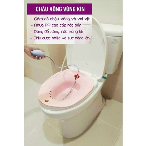Chậu xông vùng kín có vòi xịt