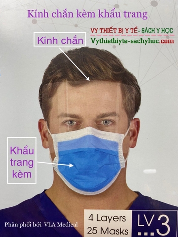 Khẩu trang 4 lớp kèm kính chắn Nano Care
