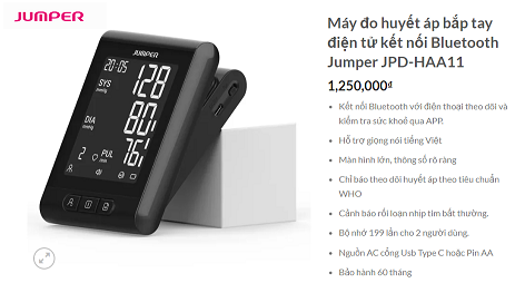 Máy đo huyết áp bắp tay Jumper JPD-HAA11