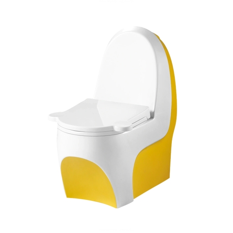 Bồn cầu trẻ em mầm non Moonoah màu vàng cao cấp