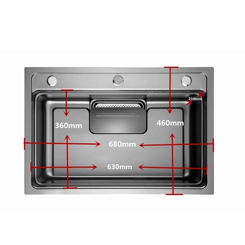 Chậu rửa bát 1 hố thương hiệu GRÜNDER Kích thước 75x46CM