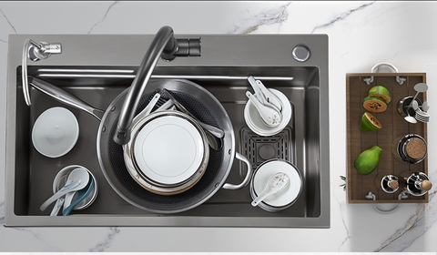 Chậu rửa bát 1 hố cỡ lớn Kích thước 78x48 thương hiệu GRÜNDER