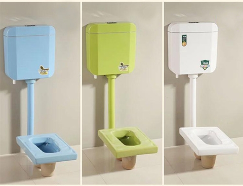 Xí xổm trẻ em màu xanh dương