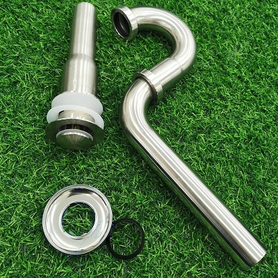 Bộ xi phông ống thải thoát nước chậu rửa mặt lavabo SUS 304 đầu nhấn