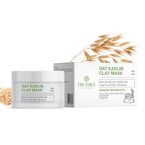 Mặt nạ đất sét dưỡng ẩm Truesky Oat Kaolin Clay Mask chiết xuất bột yến mạch 30g