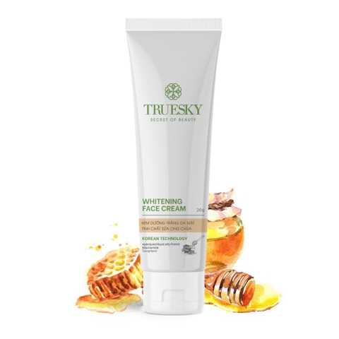 Kem dưỡng trắng da mặt Truesky Whitening Face Cream tinh chất sữa ong chúa - Tuýp 20g
