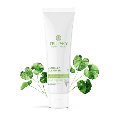 Gel rửa mặt ngăn ngừa mụn Truesky Centella Cleanser chiết xuất rau má 50g