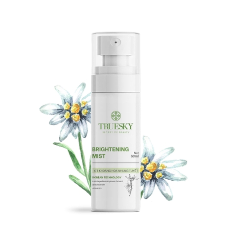 Xịt khoáng hoa nhung tuyết Truesky Brightening Mist giúp dưỡng ẩm, sáng da 60ml
