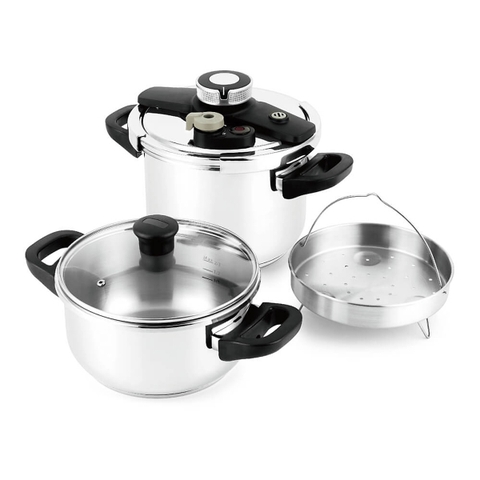 Nồi áp suất Đức Royal King 6 lít dùng bếp từ PS-150KP kèm Nồi 24cm và vỉ hấp