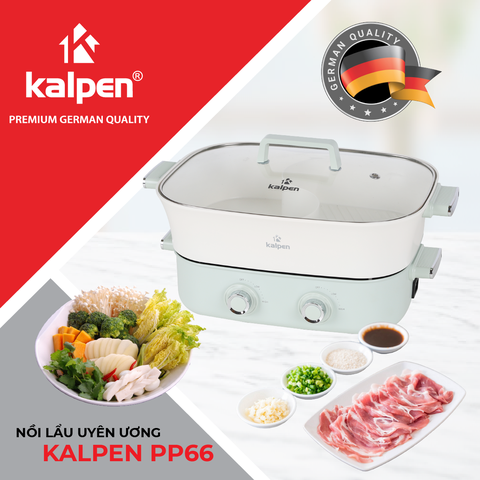 Bếp Nướng Lẩu 2 Ngăn Đa Năng Kalpen 6.5L Công Suất 2200W