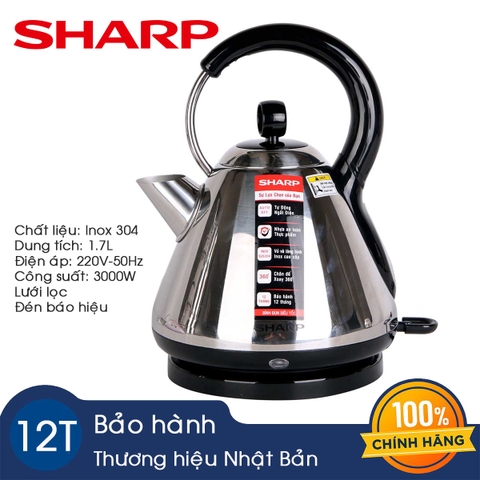 Bình đun siêu tốc Sharp EKJ-17VSD-ST (1.7L) - Hàng Chính Hãng