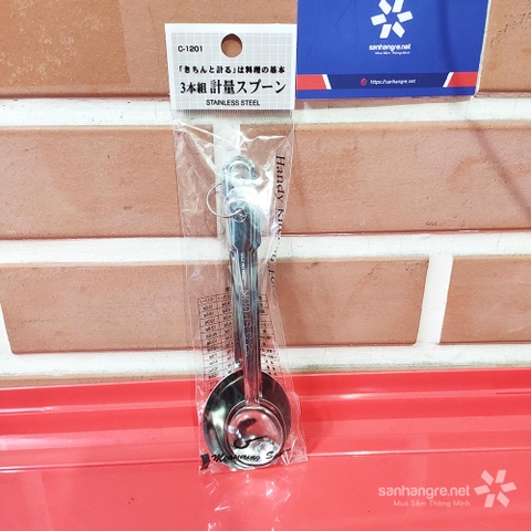 Bộ 3 thìa đong gia vị inox 304 hàng Nhật C-1201