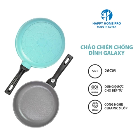 Chảo chống dính ceramic Happy Home Pro Galaxy size 26cm xanh- Made in Korea