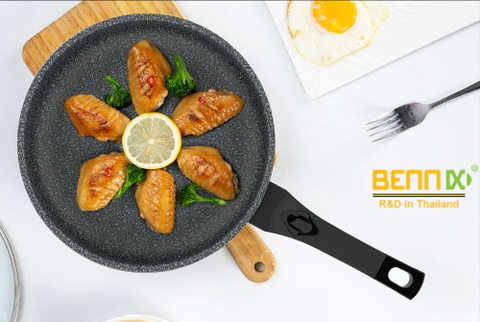 Chảo chống dính vân đá đáy từ Bennix Nano Magic size 26cm