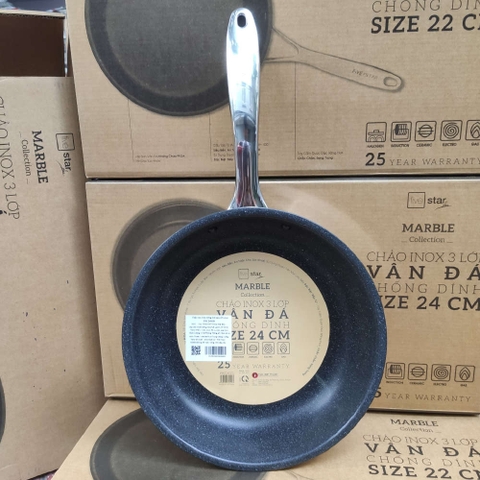 Chảo vân đá chống dính thân đúc đáy liền Fivestar sz 24cm