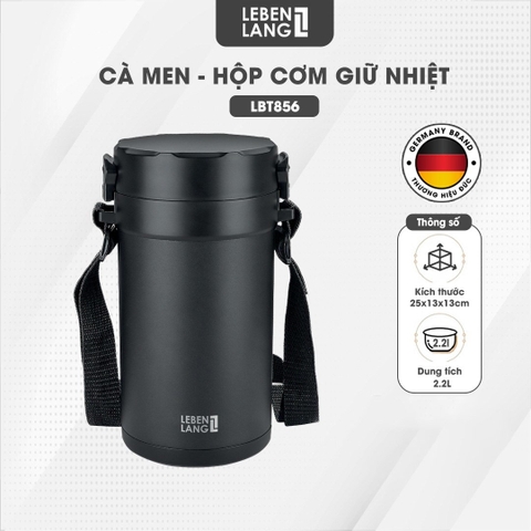 Bộ Hộp cơm giữ nhiệt inox 304 Lebenlang Đức LBT856 dung tích 2.2L