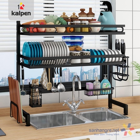 Kệ bát trên bồn rửa thông minh, khánh khuẩn cao cấp 2 tầng 85cm