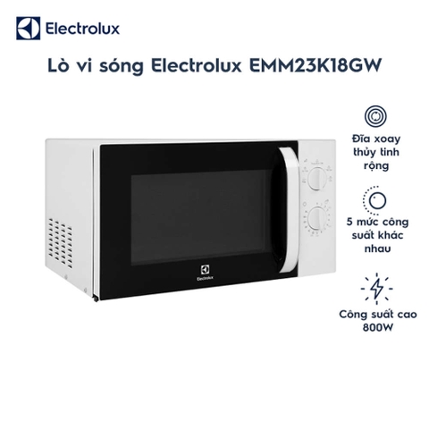 Lò vi sóng Electrolux EMM23K18GW dung tích 23 lít