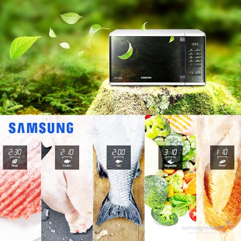 Lò vi sóng tráng men Samsung Hàn Quốc MS23K3513AS 23L sản xuất Malaysia
