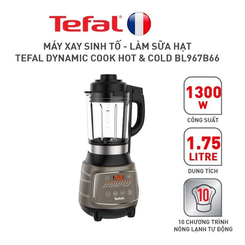 Máy làm sữa hạt Tefal BL967B66 công suất 1300W menu 10 chương trình tự động