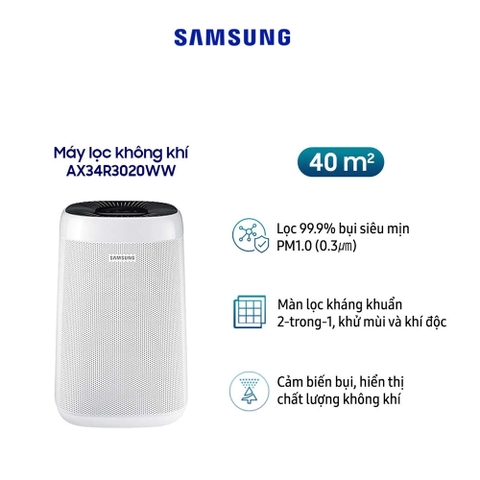 Máy lọc không khí Samsung AX34R3020WW/SV phòng 34m2