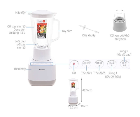 Máy xay sinh tố Panasonic MX-MP5151WRA công suất 700W