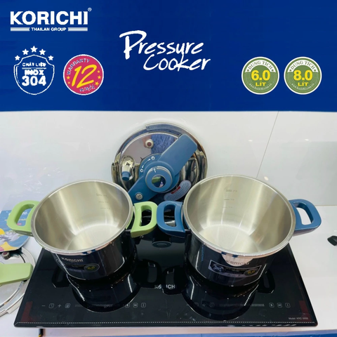 Nồi áp suất Inox 304 Korichi Thái Lan dung tích 8L KRC-1980