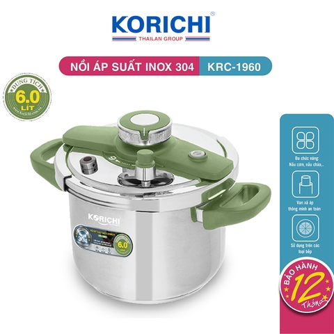 Nồi áp suất Inox 304 Korichi Thái Lan dung tích 6L KRC-1960
