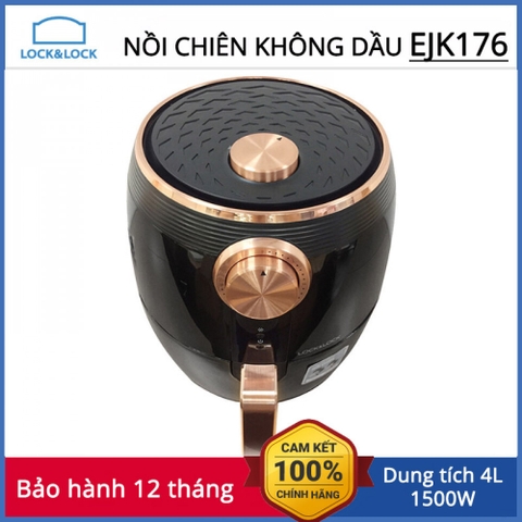 Nồi Chiên Không Dầu 4 Lít 1500W Chính Hãng Thương Hiệu Lock&Lock Màu Đen EJK176BLK, Bảo Hành 12 Tháng