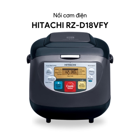 Nồi cơm điện tử Hitachi 1.8 lít RZ-D18VFY(OBK) chế độ nấu thông minh Double Cook