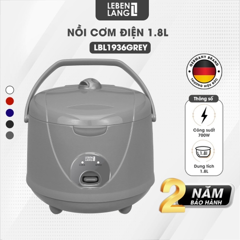 Nồi cơm điện Lebenlang LBL1936 dung tích 1.8L màu ghi
