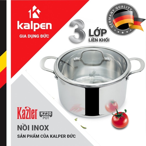 Nồi Inox 3 lớp đúc liền khối Kalpen Kazler 18cm dung tích 2.5L