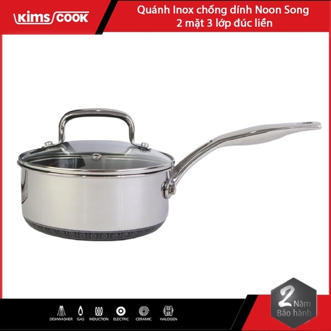 Quánh chống dính 2 mặt Inox 304 đáy từ Kims Cook Noon Song 16cm