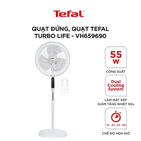 Quạt cây Tefal Turbo Life VH659690 công suất 55W khiển từ xa, bảo hành 24 tháng