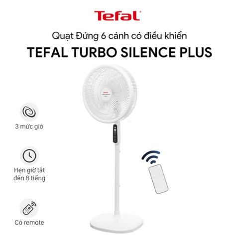 Quạt cây 6 cánh Tefal Turbo Silence Plus 80W VH689690 khiển từ xa