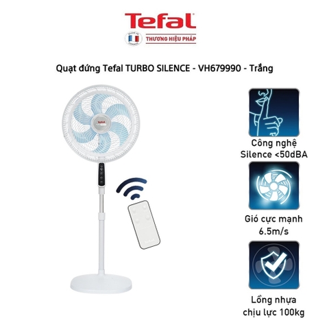 Quạt đứng 6 cánh Tefal Turbo Silence Plus VH689990 điều khiển từ xa