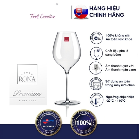 Bộ 2 ly rượu vang pha lê handmade 600ml Tiệp Khắc